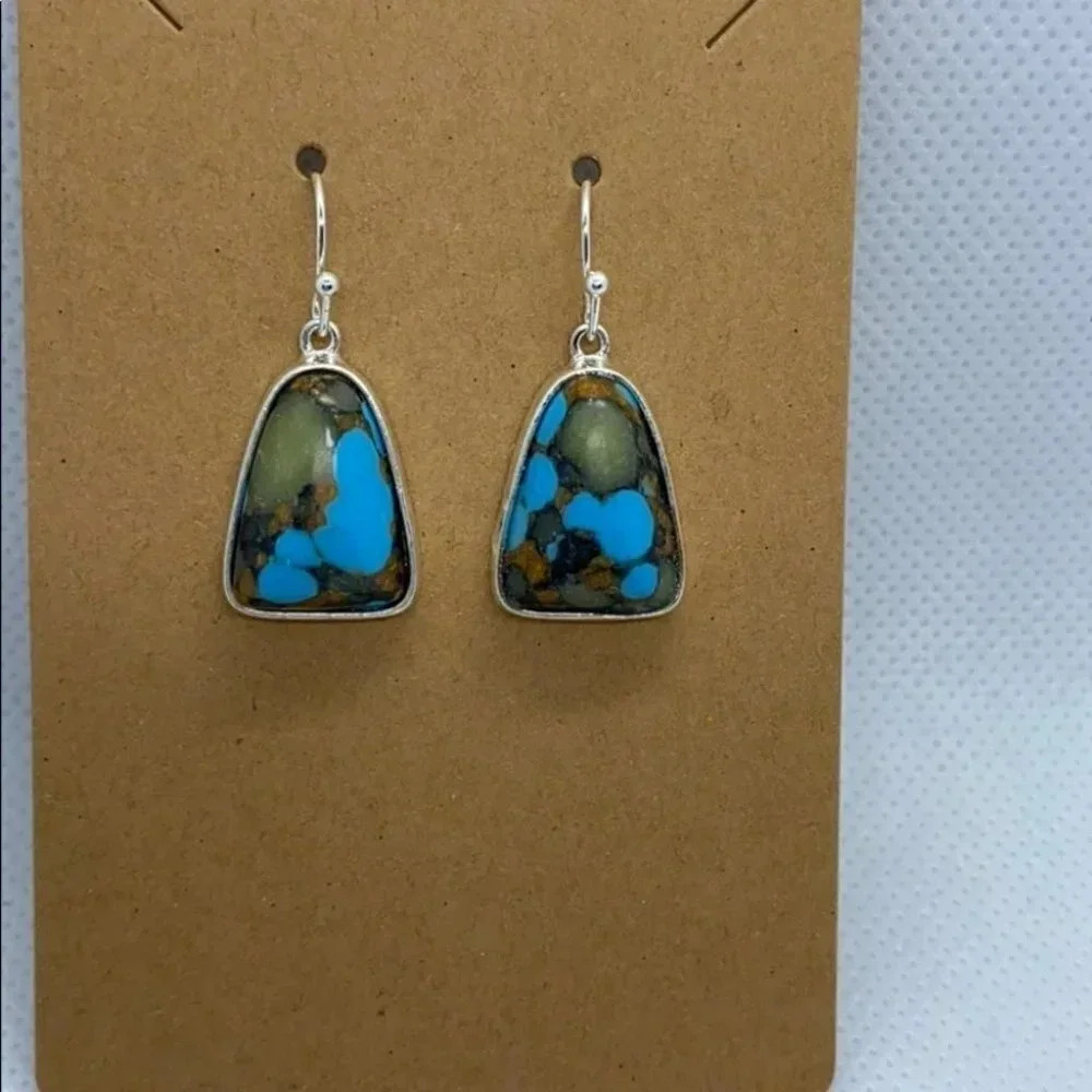 Fashion silver tone & multicolor boho earrings